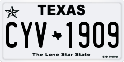 TX license plate CYV1909