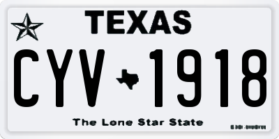 TX license plate CYV1918
