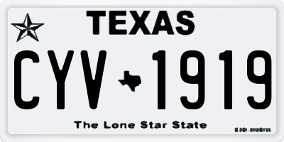 TX license plate CYV1919
