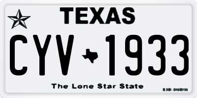 TX license plate CYV1933