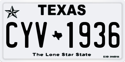 TX license plate CYV1936