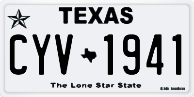 TX license plate CYV1941