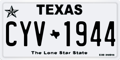 TX license plate CYV1944
