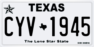 TX license plate CYV1945