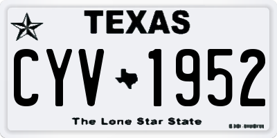 TX license plate CYV1952