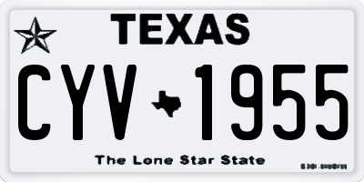 TX license plate CYV1955