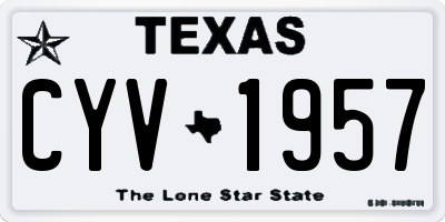 TX license plate CYV1957