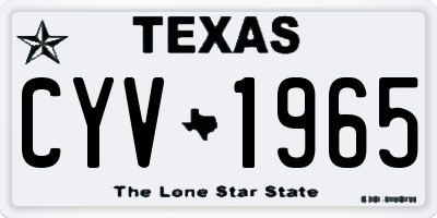 TX license plate CYV1965