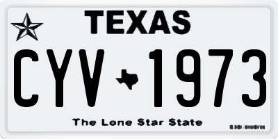 TX license plate CYV1973