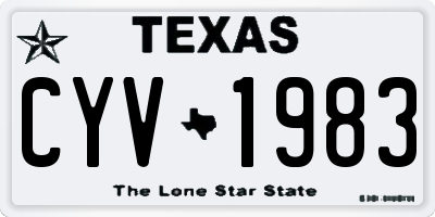 TX license plate CYV1983