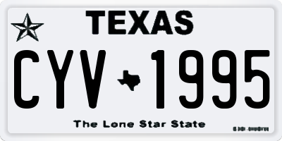 TX license plate CYV1995