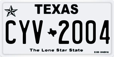 TX license plate CYV2004
