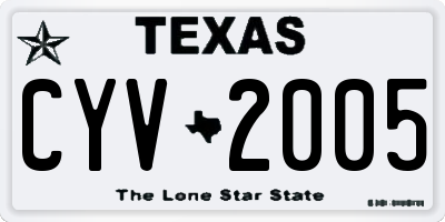TX license plate CYV2005