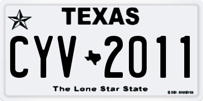 TX license plate CYV2011