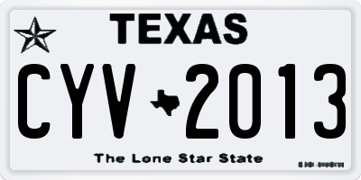TX license plate CYV2013
