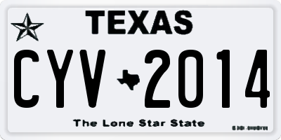 TX license plate CYV2014