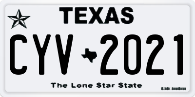 TX license plate CYV2021