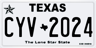 TX license plate CYV2024