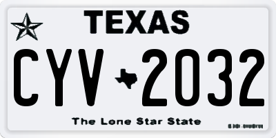 TX license plate CYV2032