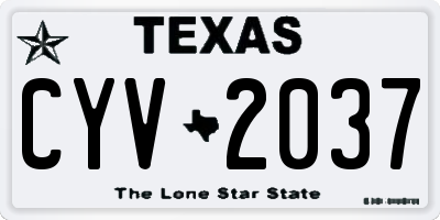 TX license plate CYV2037