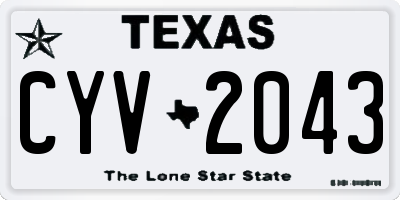 TX license plate CYV2043