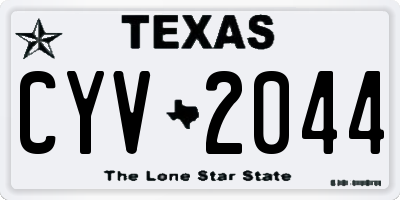 TX license plate CYV2044