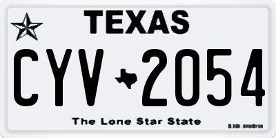 TX license plate CYV2054