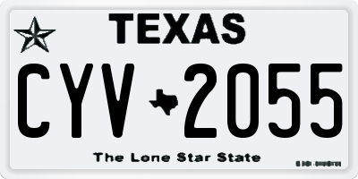 TX license plate CYV2055