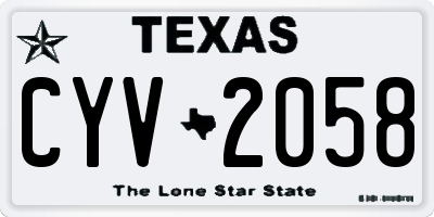 TX license plate CYV2058