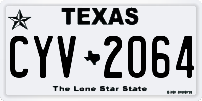 TX license plate CYV2064