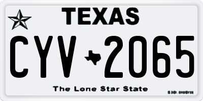 TX license plate CYV2065