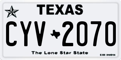 TX license plate CYV2070