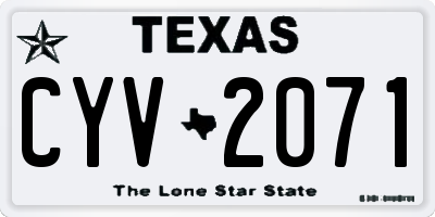 TX license plate CYV2071