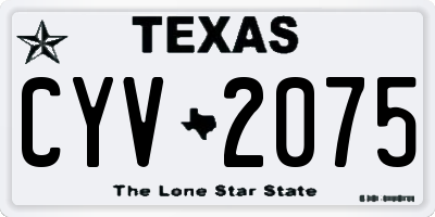 TX license plate CYV2075