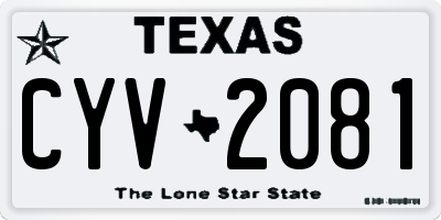 TX license plate CYV2081