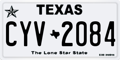 TX license plate CYV2084