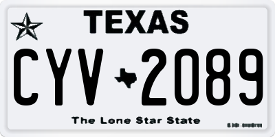 TX license plate CYV2089