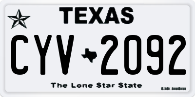 TX license plate CYV2092