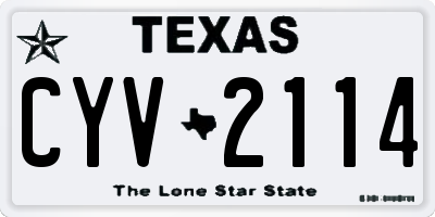TX license plate CYV2114