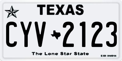 TX license plate CYV2123