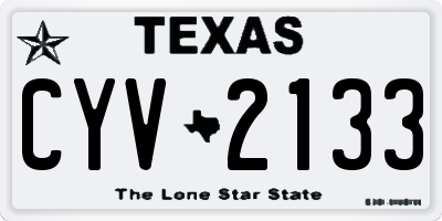 TX license plate CYV2133