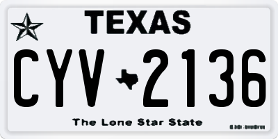 TX license plate CYV2136