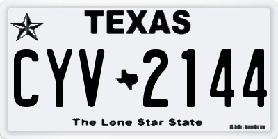 TX license plate CYV2144