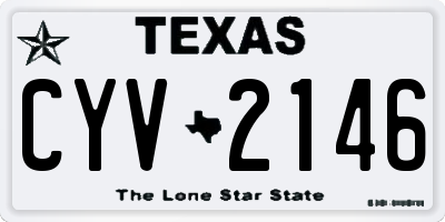 TX license plate CYV2146