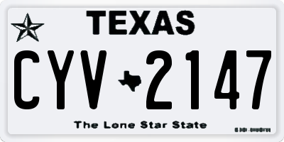 TX license plate CYV2147