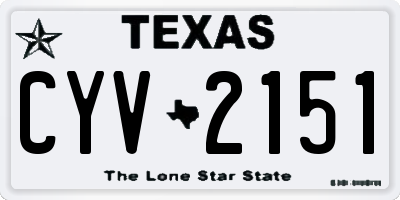 TX license plate CYV2151