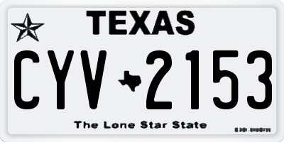 TX license plate CYV2153