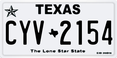 TX license plate CYV2154