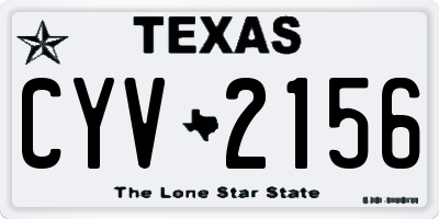 TX license plate CYV2156