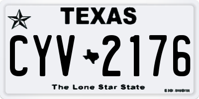TX license plate CYV2176